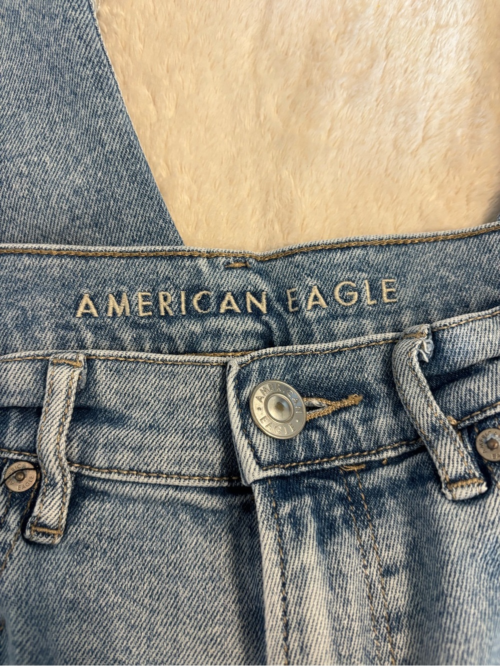American Eagle Outfitters Light Blue Distressed Wide Leg Jeans - Picture 5 of 6